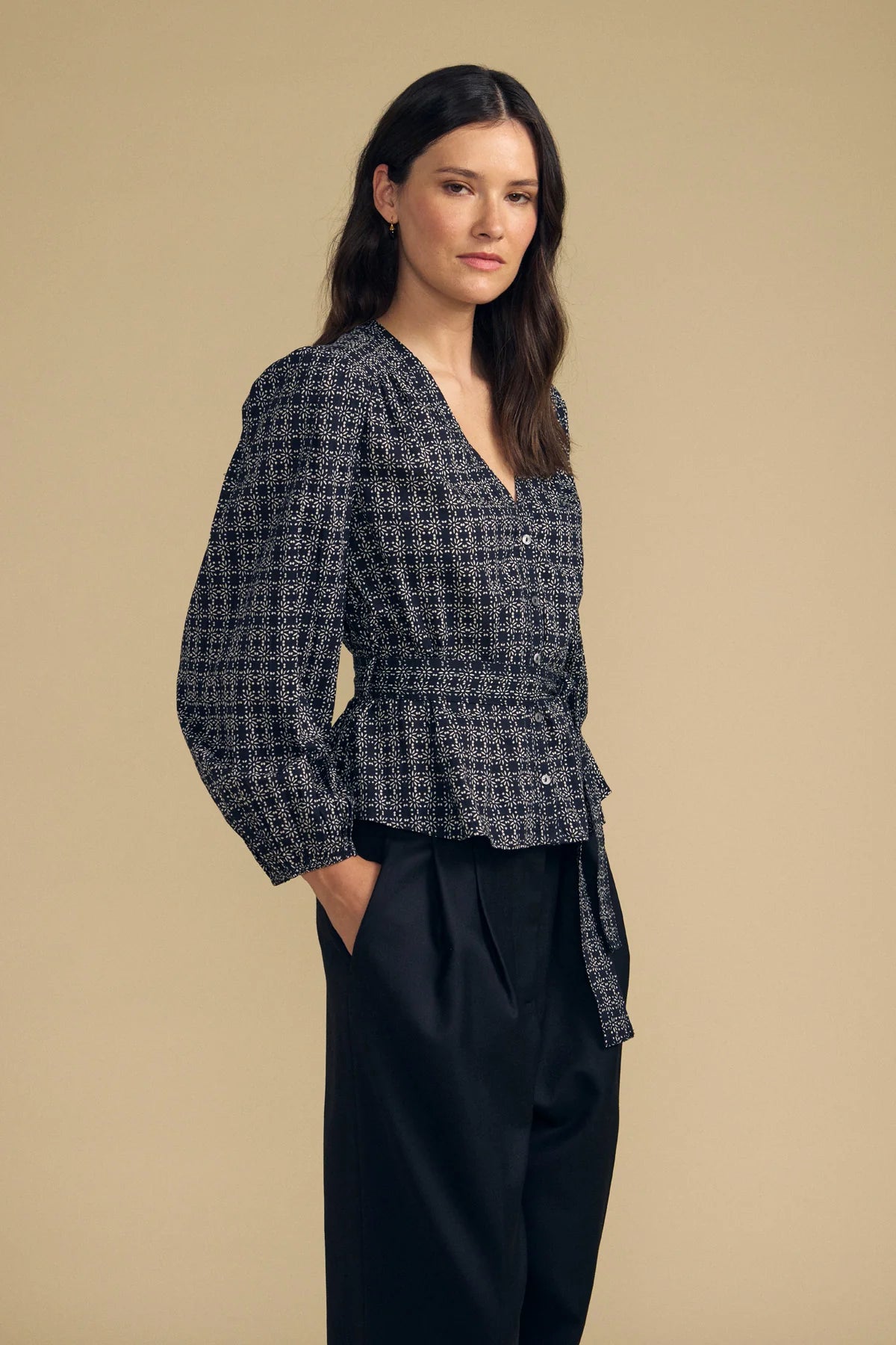 Velvet Imani Top - Navy