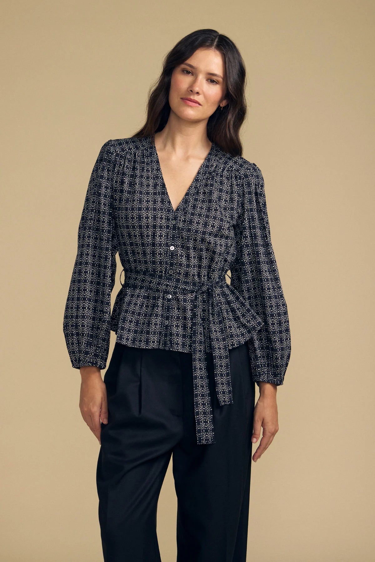 Velvet Imani Top - Navy