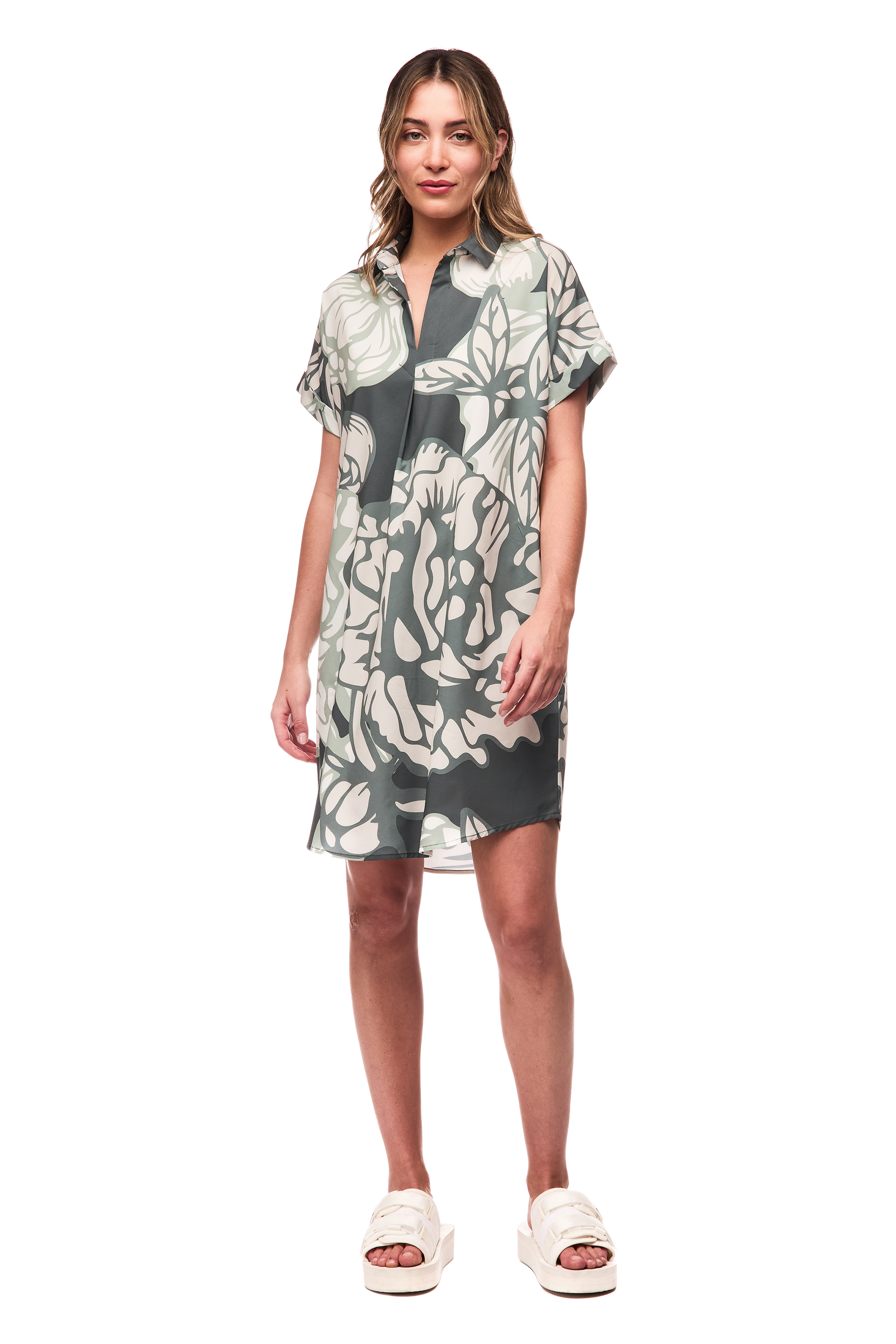Indyeva Frivol Dress - Nephrite Piwonia Print