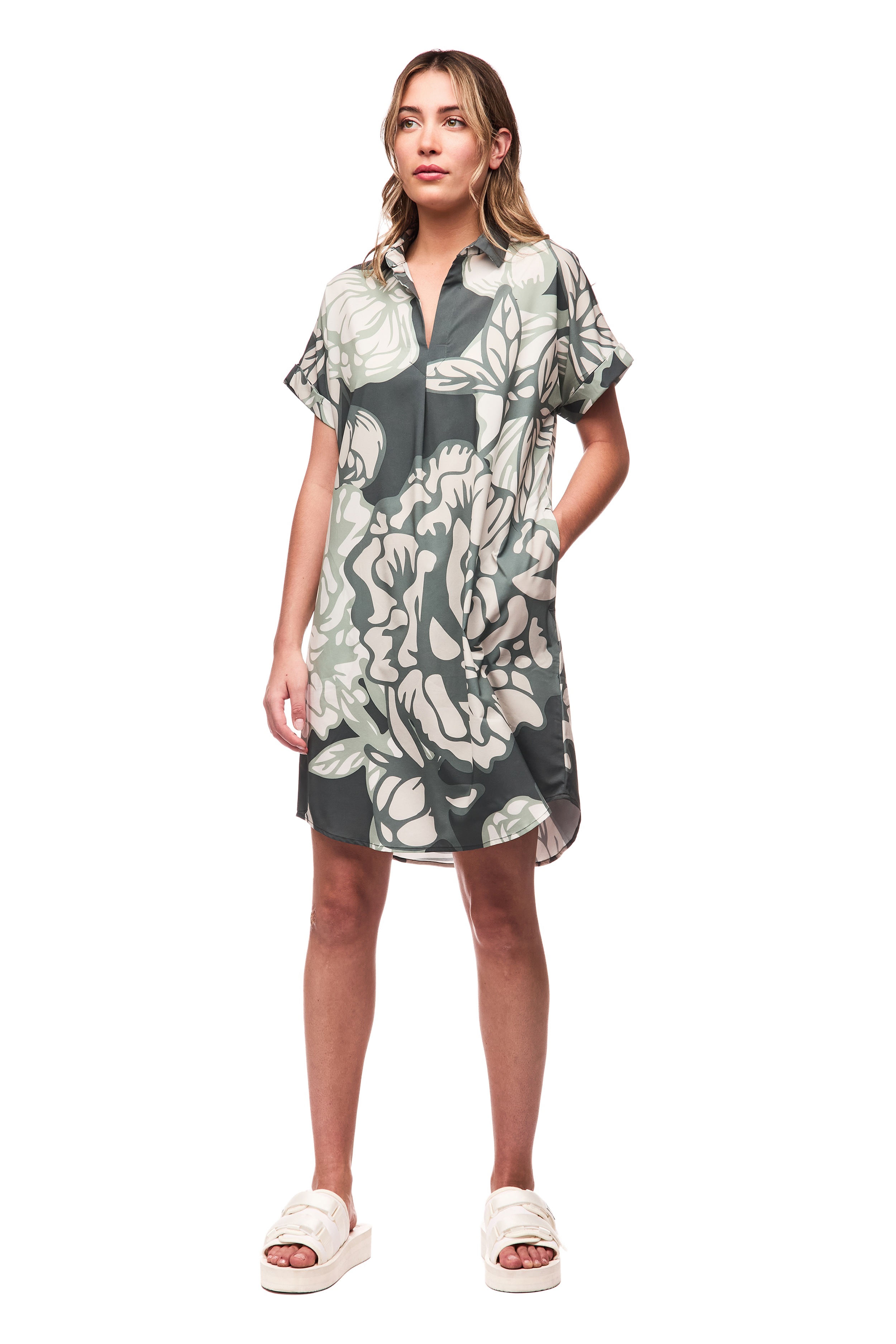 Indyeva Frivol Dress - Nephrite Piwonia Print