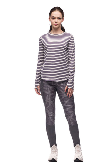 Indyeva Novara Crew Neck Tee - Titanium/Rain Stripe Clothing - Tops - Shirts - LS Knits by Indyeva | Grace the Boutique