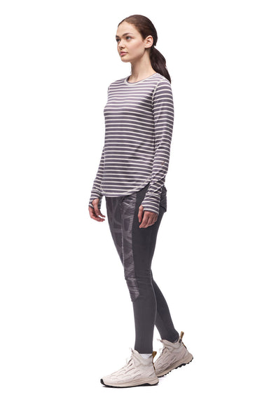 Indyeva Novara Crew Neck Tee - Titanium/Rain Stripe Clothing - Tops - Shirts - LS Knits by Indyeva | Grace the Boutique