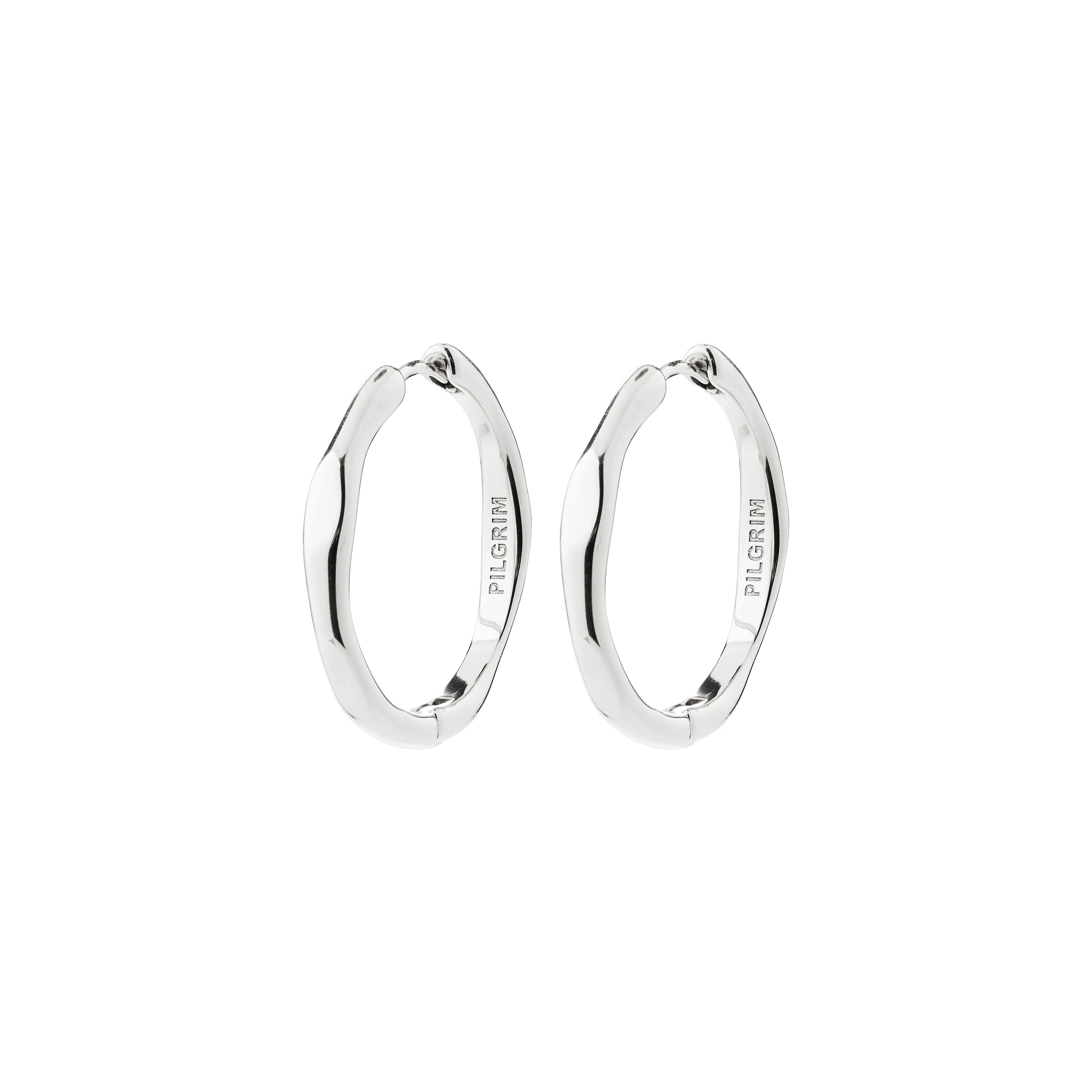 Pilgrim Inner Hoop Earrings - Silver