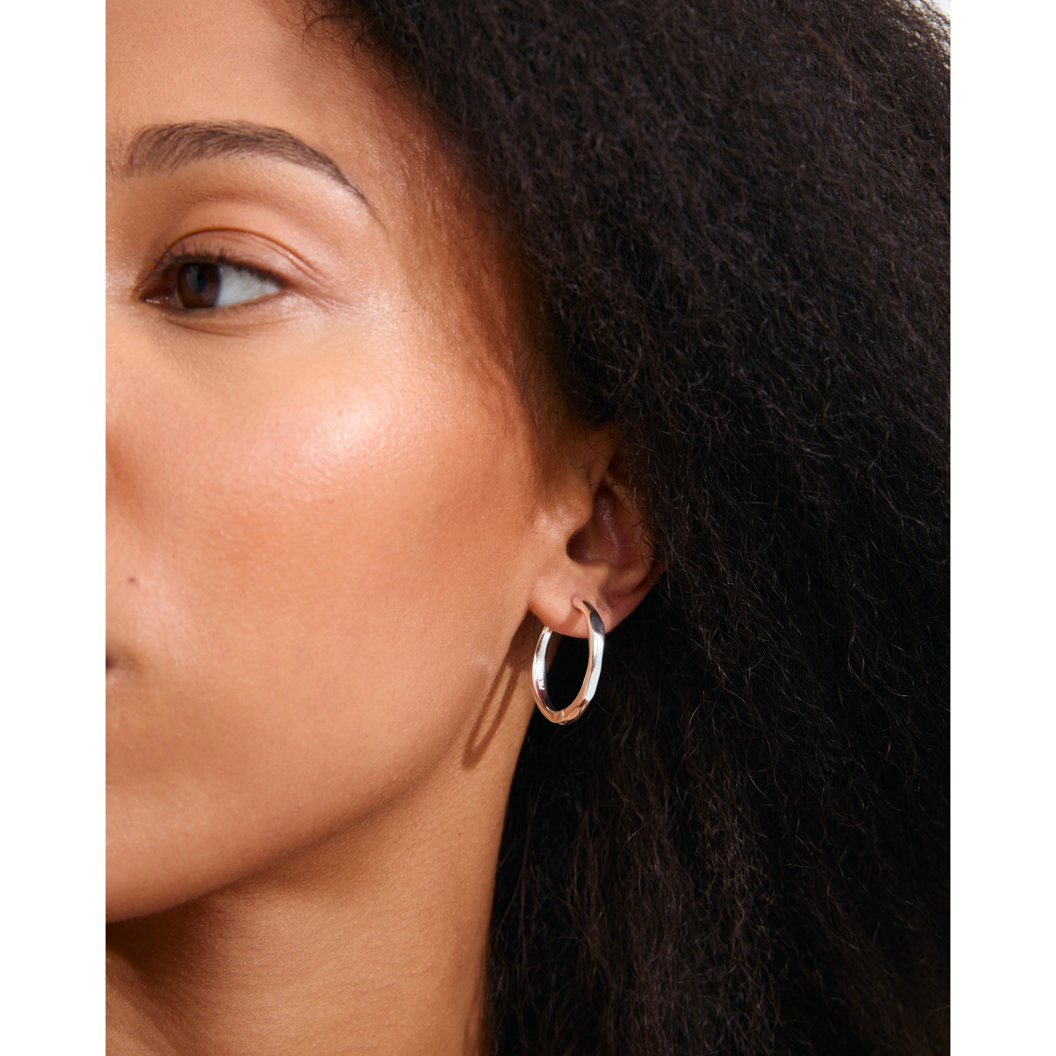 Pilgrim Inner Hoop Earrings - Silver