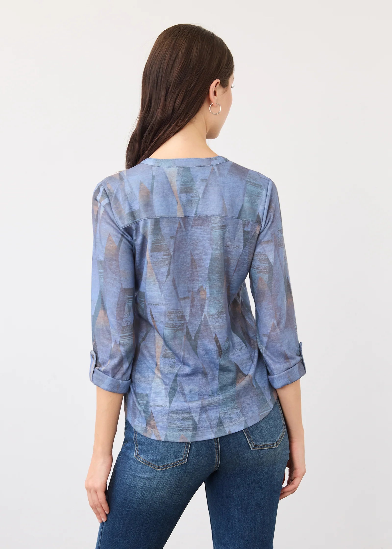 FDJ Printed Henley - Indigo Rain