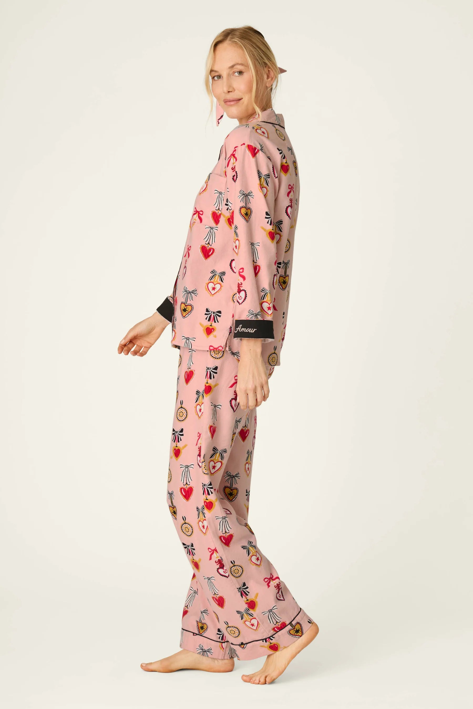 PJ Salvage Flannel PJ Set - Amour Iced Rose