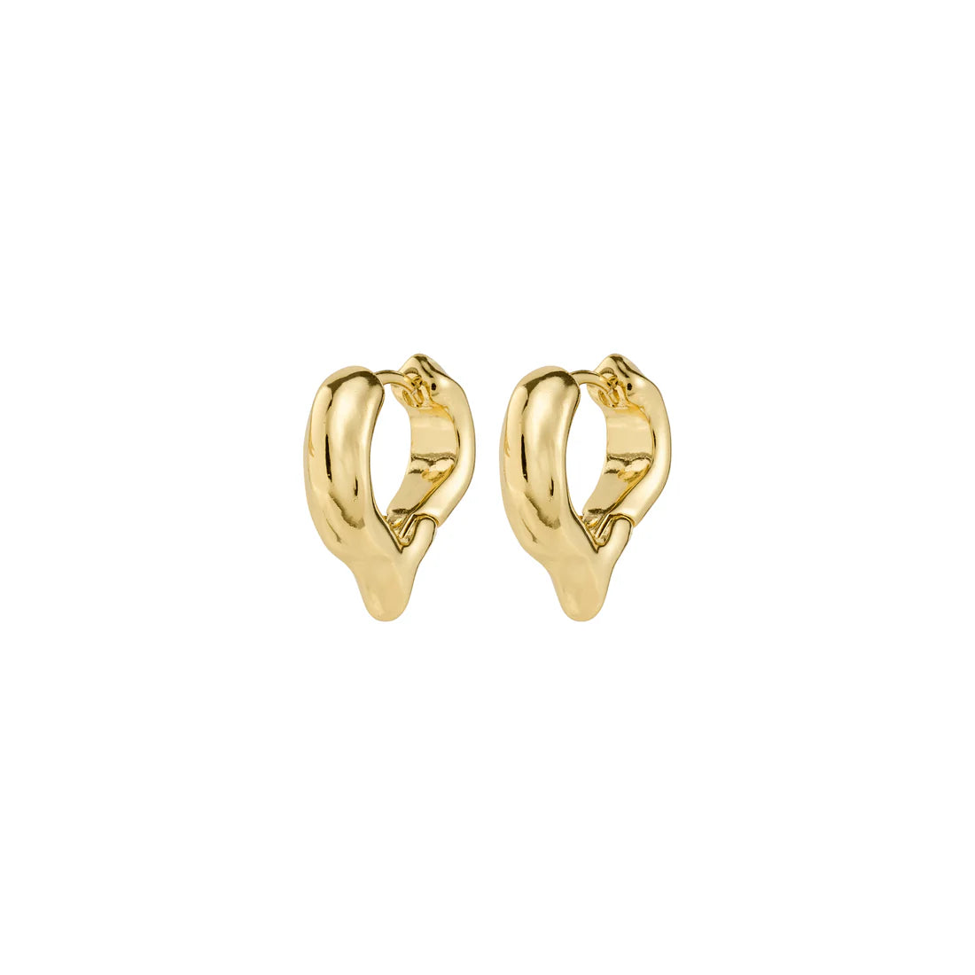 Pilgrim Iris Huggie Earrings - Gold