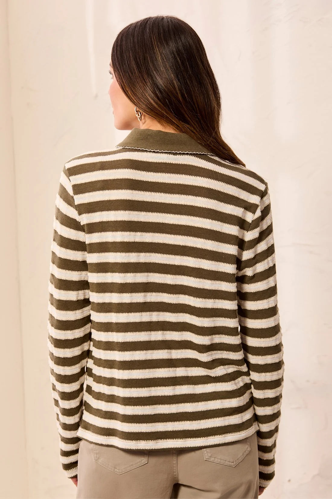 Tribal Whip Stitch Polo - Basil