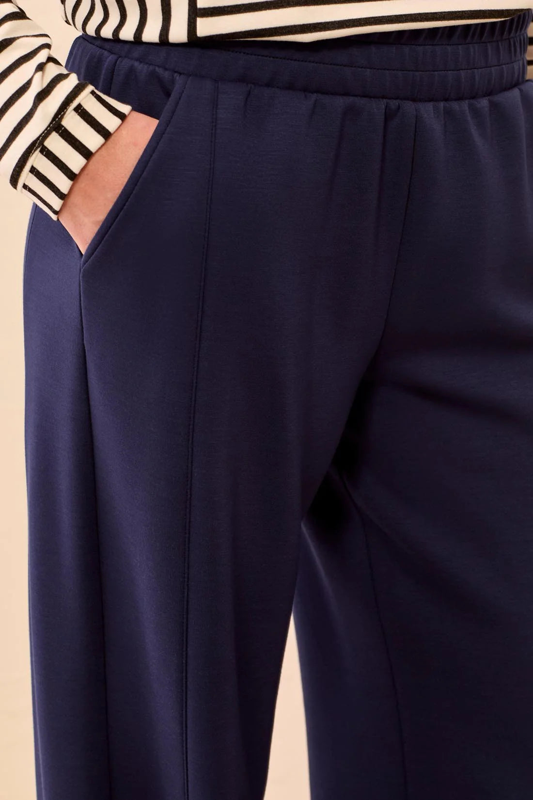 Tribal Techno Lux Wide Leg Pant - Jet Blue