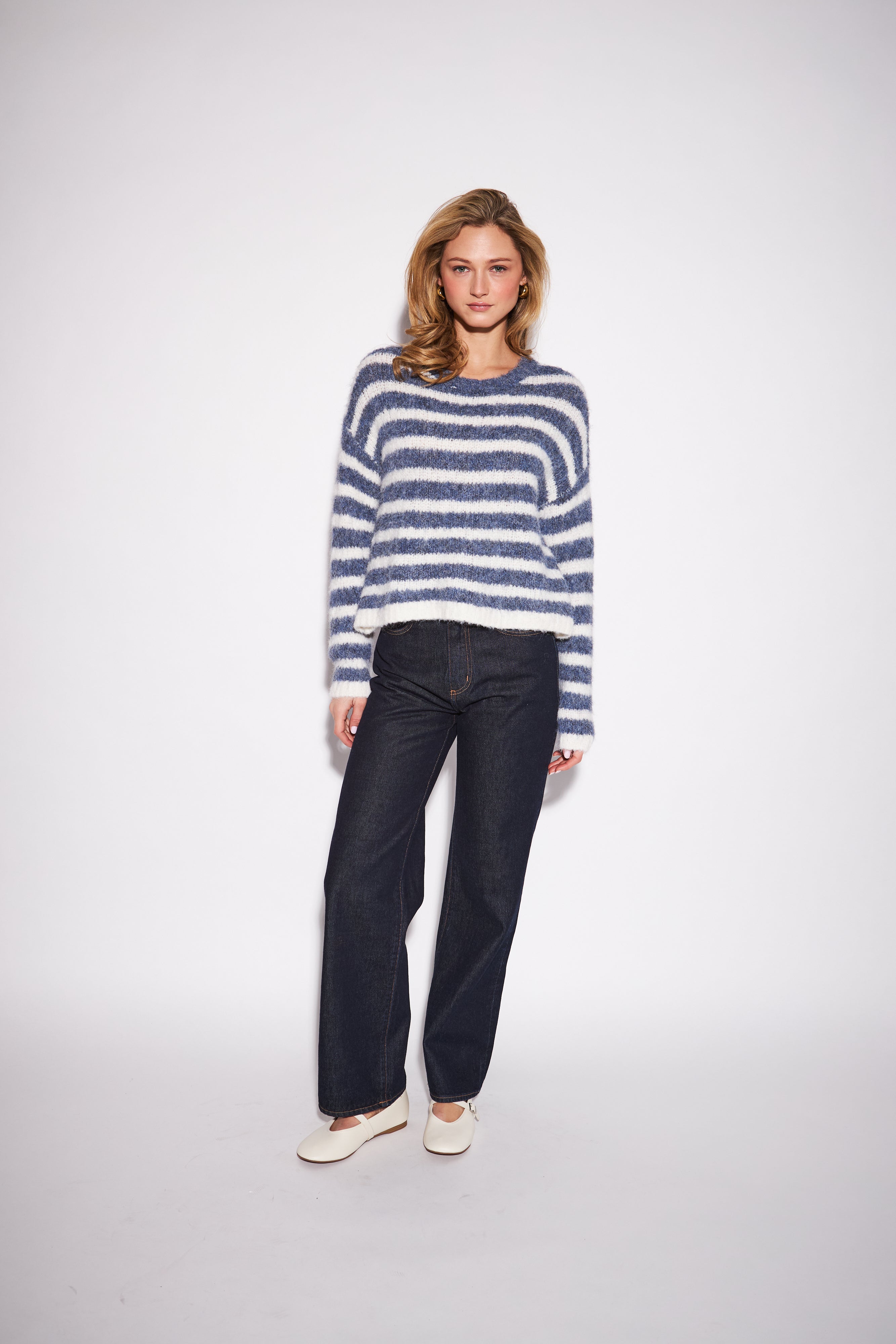 John & Jenn Carmen Sweater - Denim Fade