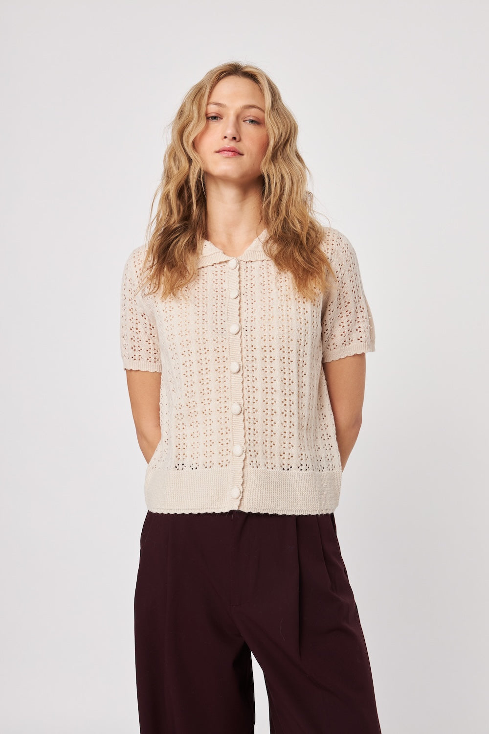 John & Jenn Crew Top - Pearl Blush