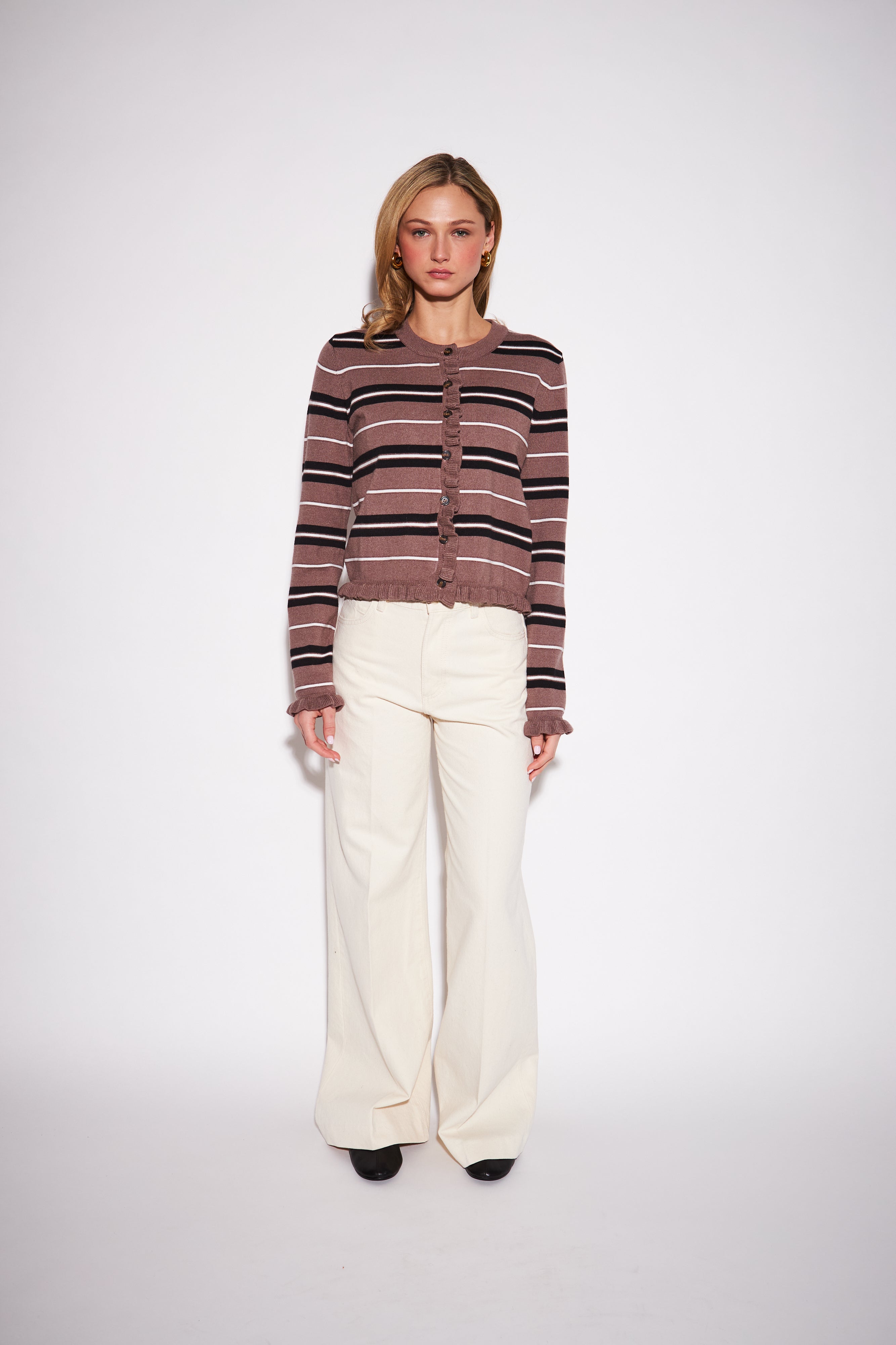 John & Jenn Crue Cardi - Russet Stripe