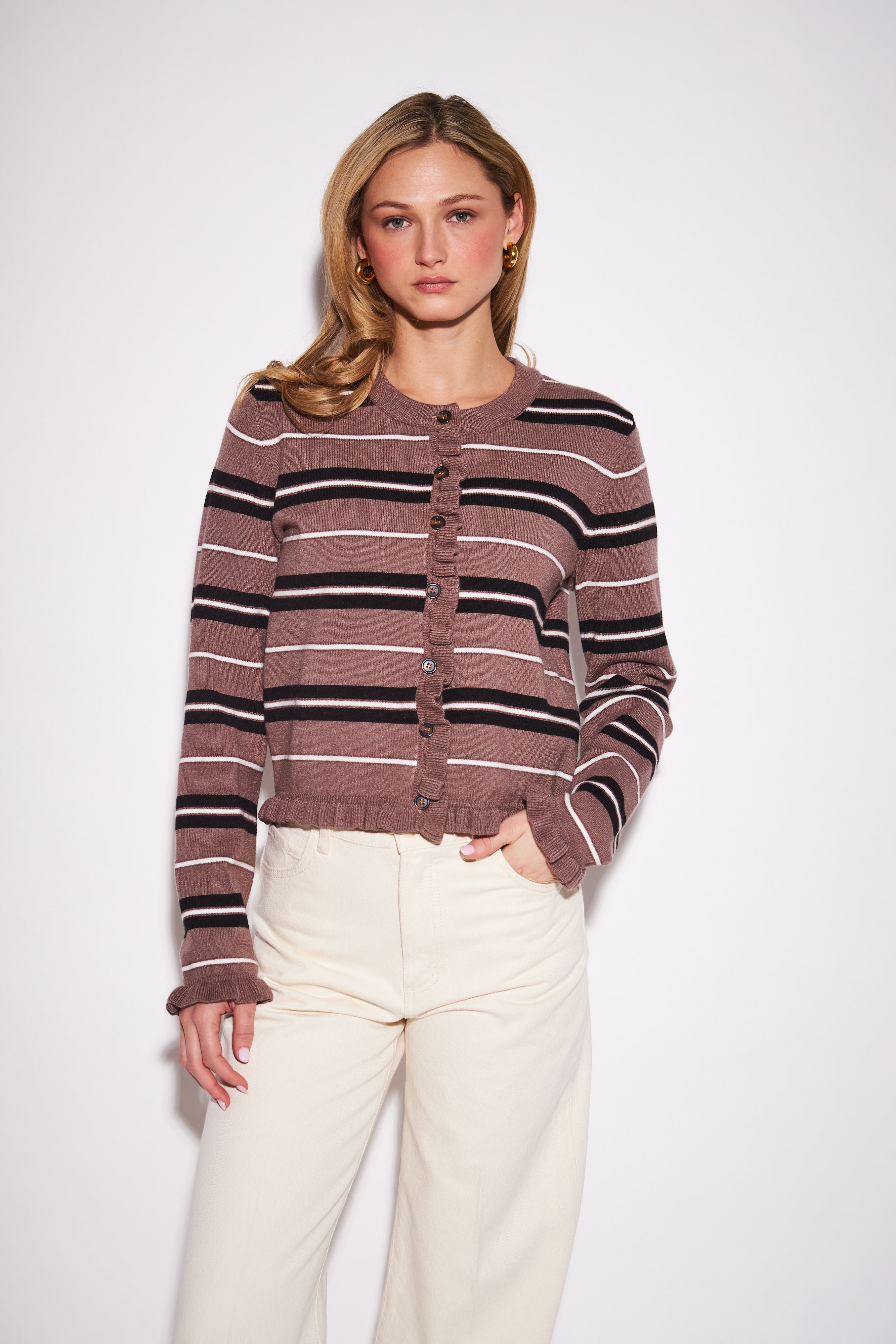 John & Jenn Crue Cardi - Russet Stripe