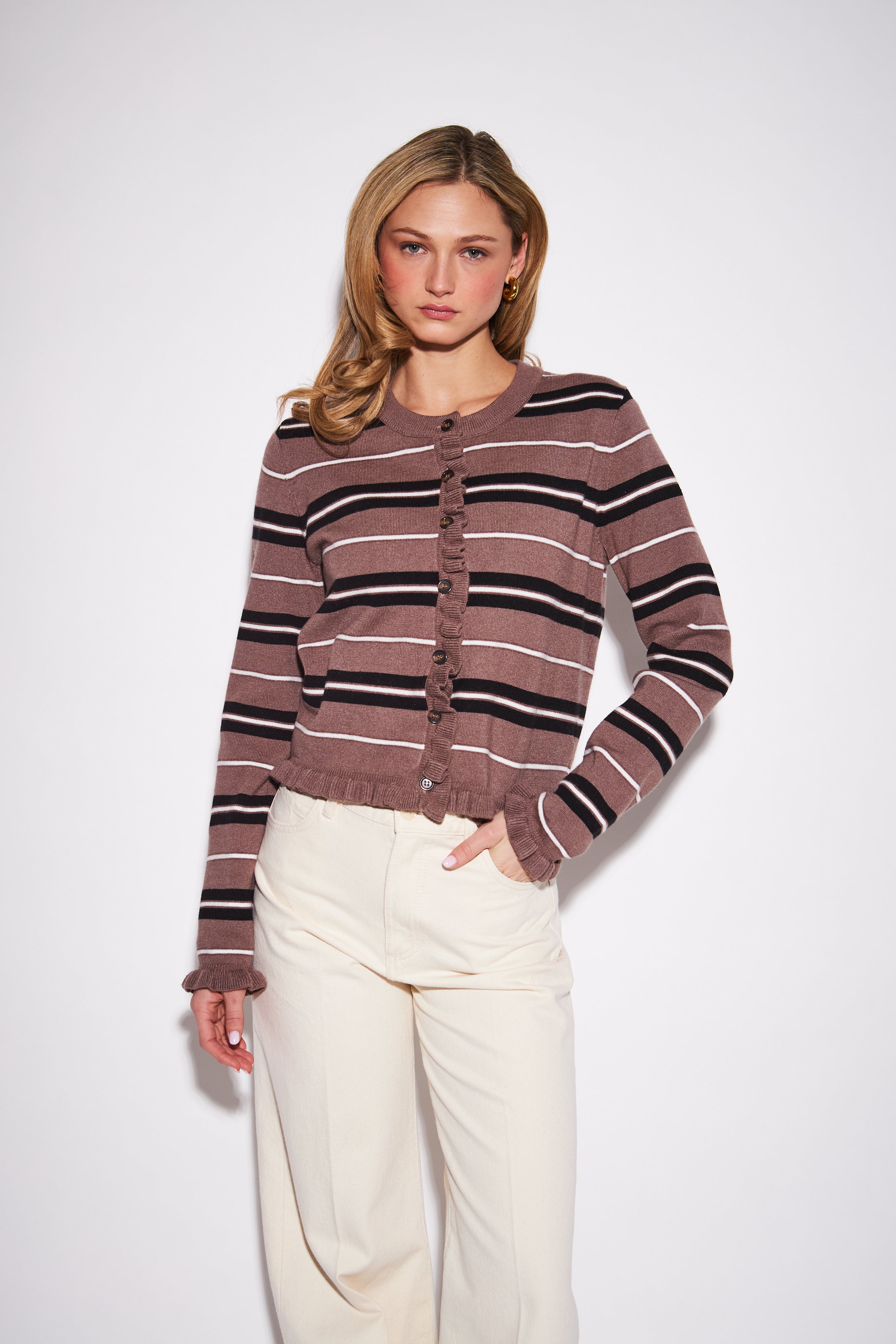 John & Jenn Crue Cardi - Russet Stripe
