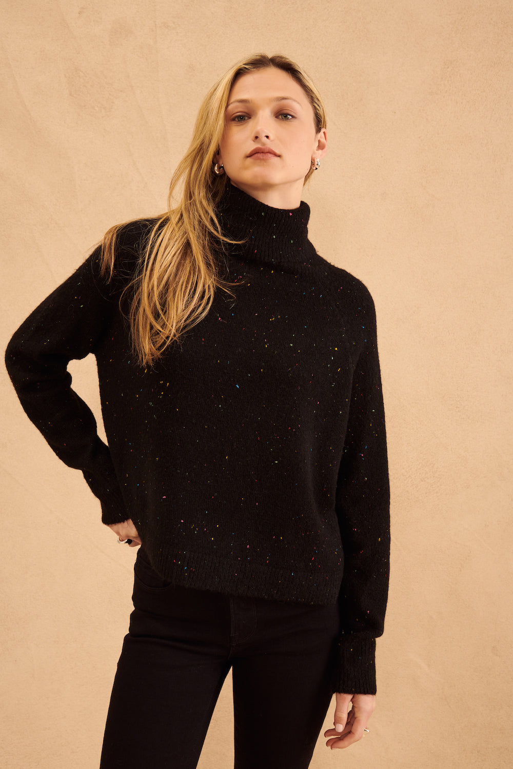 John & Jenn Emmett Sweater - Onyx Speckle Clothing - Tops - Sweaters - Pullovers by John & Jenn | Grace the Boutique