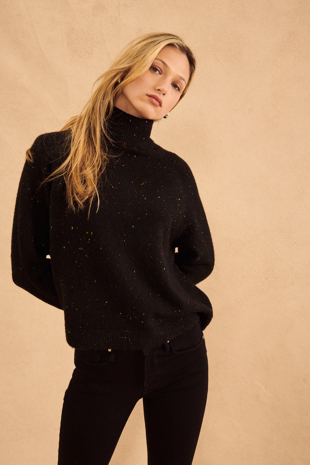 John & Jenn Emmett Sweater - Onyx Speckle Clothing - Tops - Sweaters - Pullovers by John & Jenn | Grace the Boutique