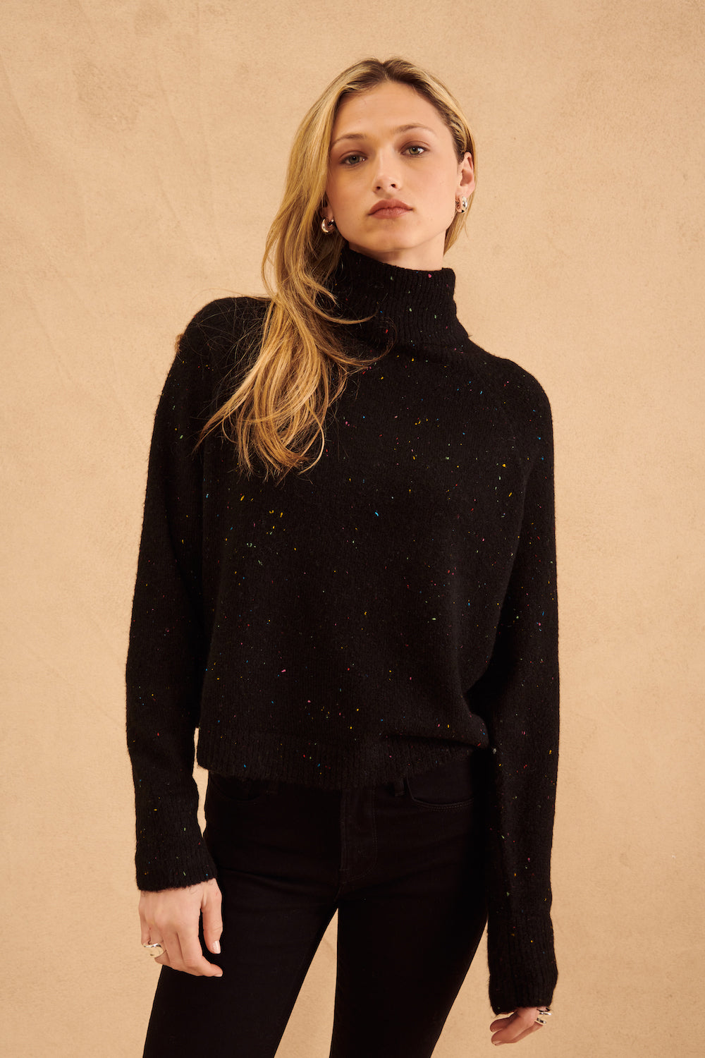 John & Jenn Emmett Sweater - Onyx Speckle Clothing - Tops - Sweaters - Pullovers by John & Jenn | Grace the Boutique