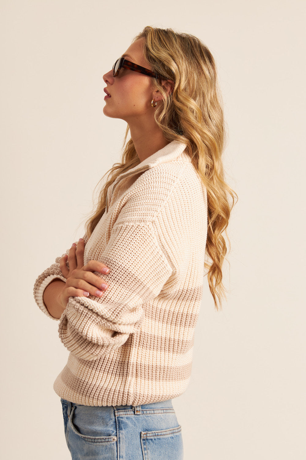 John & Jenn Kincaid Sweater - Cappuccino Clothing - Tops - Sweaters - Pullovers - Heavy Knit Pullovers by John & Jenn | Grace the Boutique