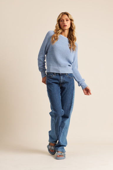 John & Jenn Silas Sweater - Soft Sky Clothing - Tops - Sweaters - Pullovers - Heavy Knit Pullovers by John & Jenn | Grace the Boutique