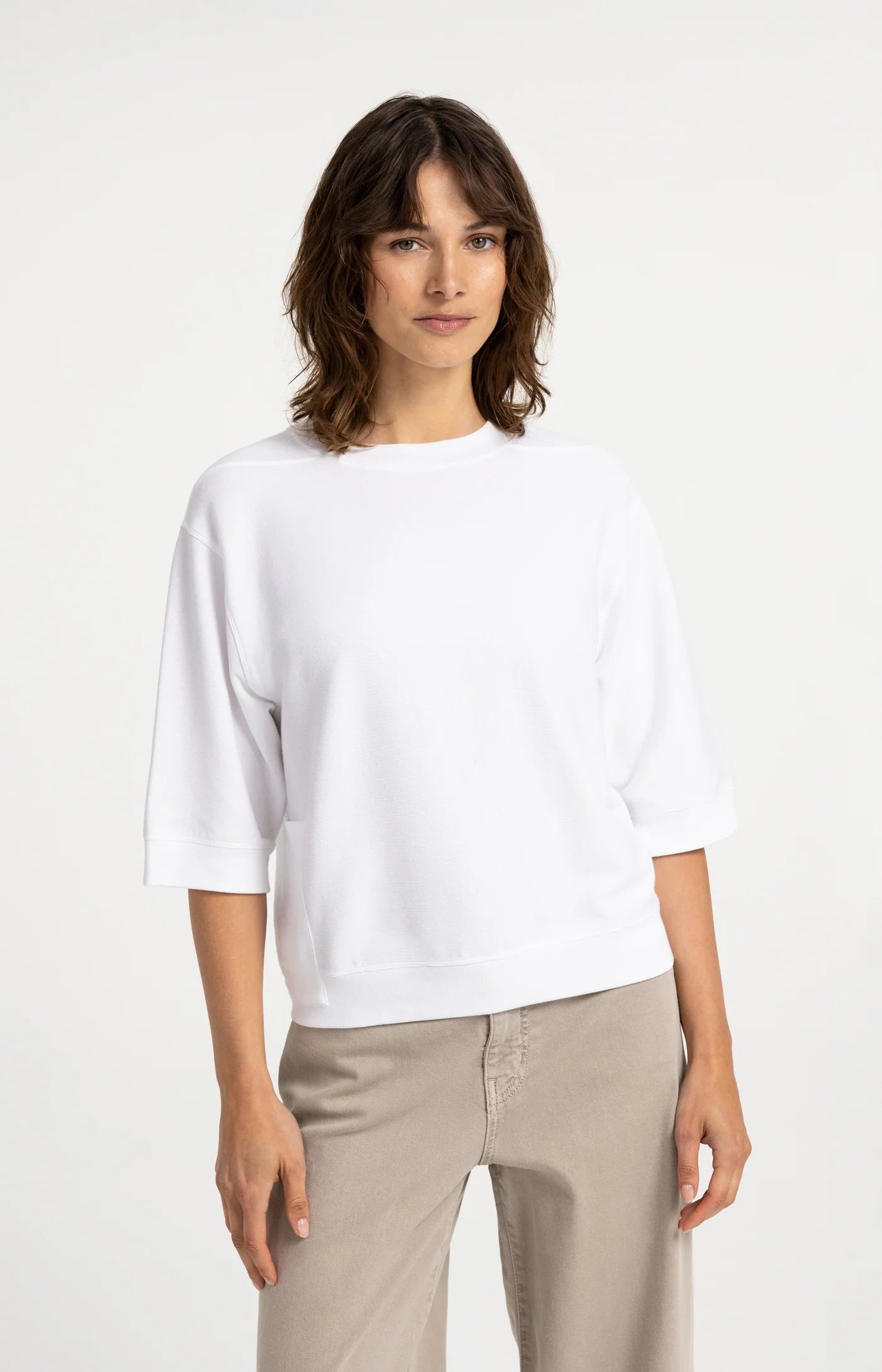 Yaya Jersey Rib Tee - White