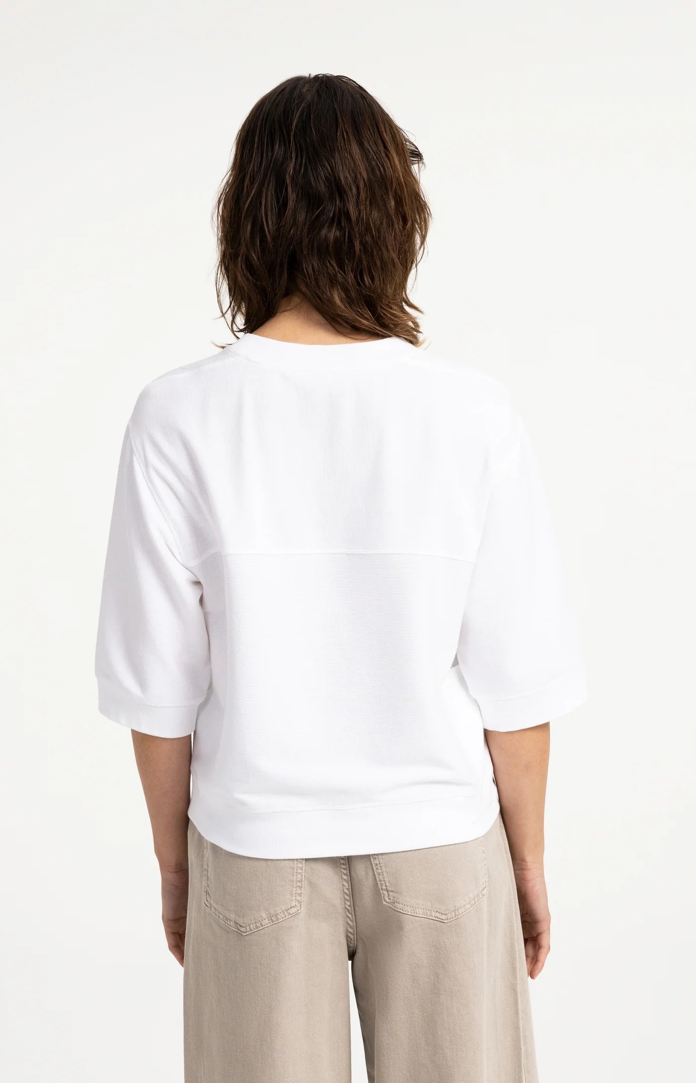 Yaya Jersey Rib Tee - White