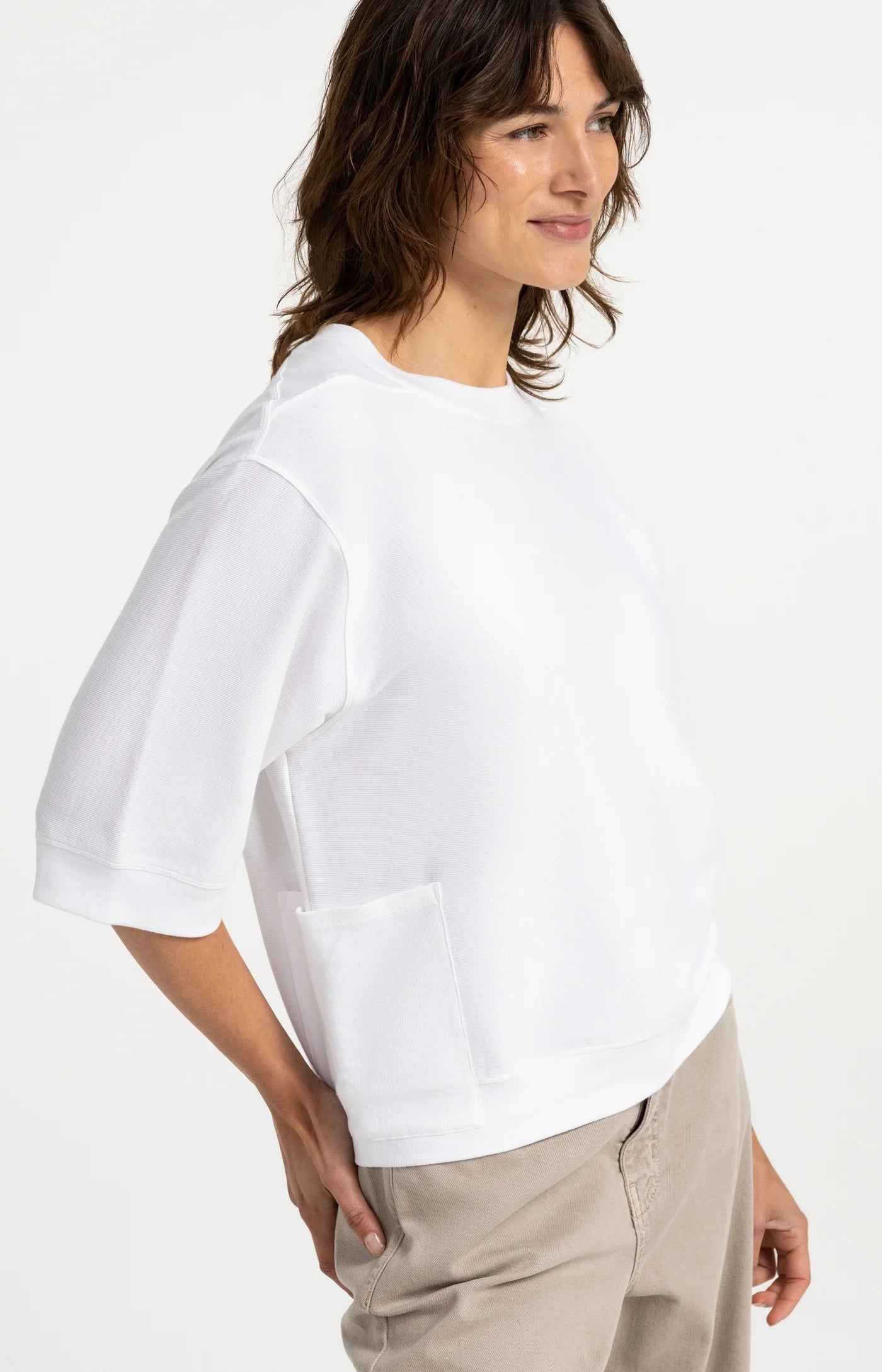 Yaya Jersey Rib Tee - White