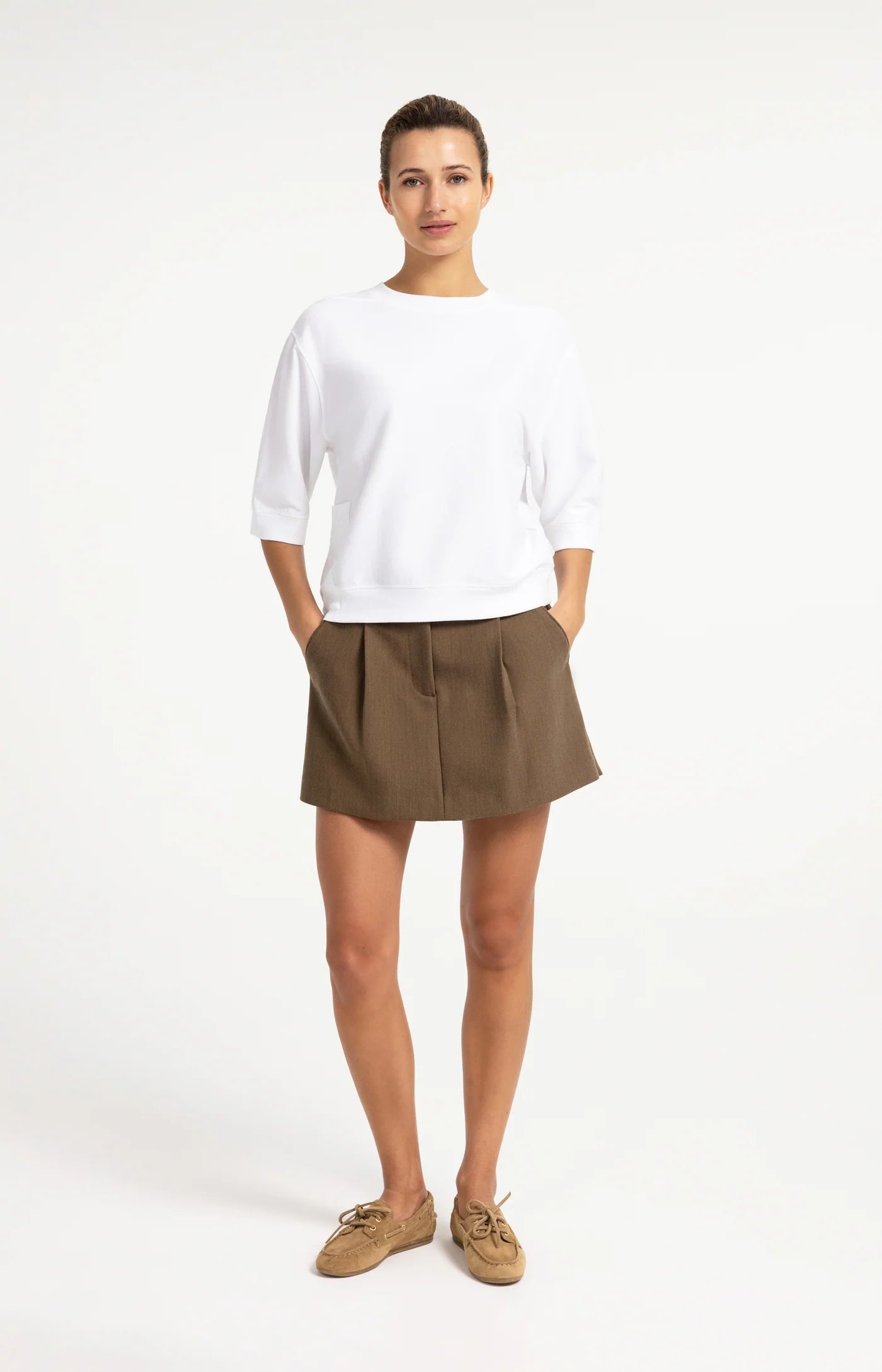 Yaya Jersey Rib Tee - White