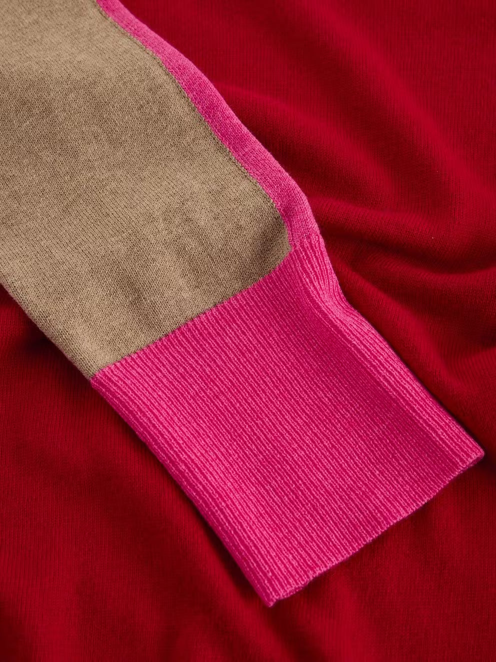 White Stuff Katie Colourblock Jumper - Red Multi
