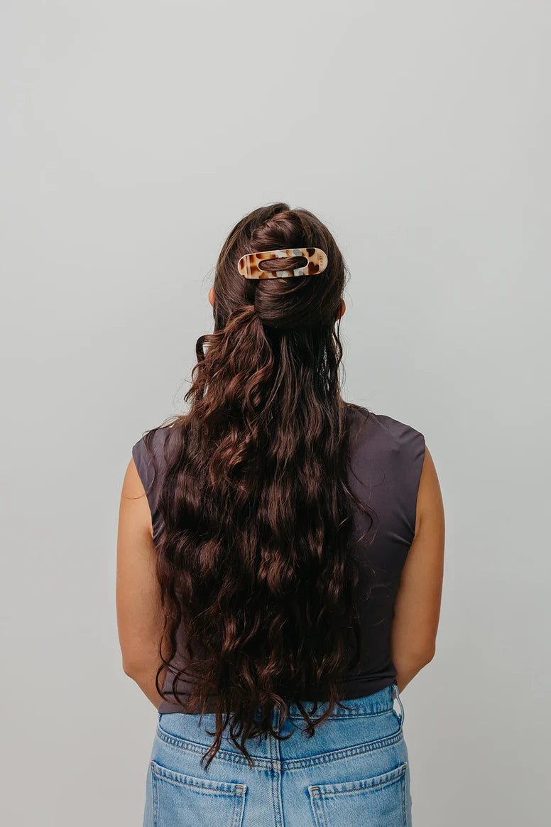 KAXI Flat Everyday Hair Clip - Shiny Lt. Tortoise
