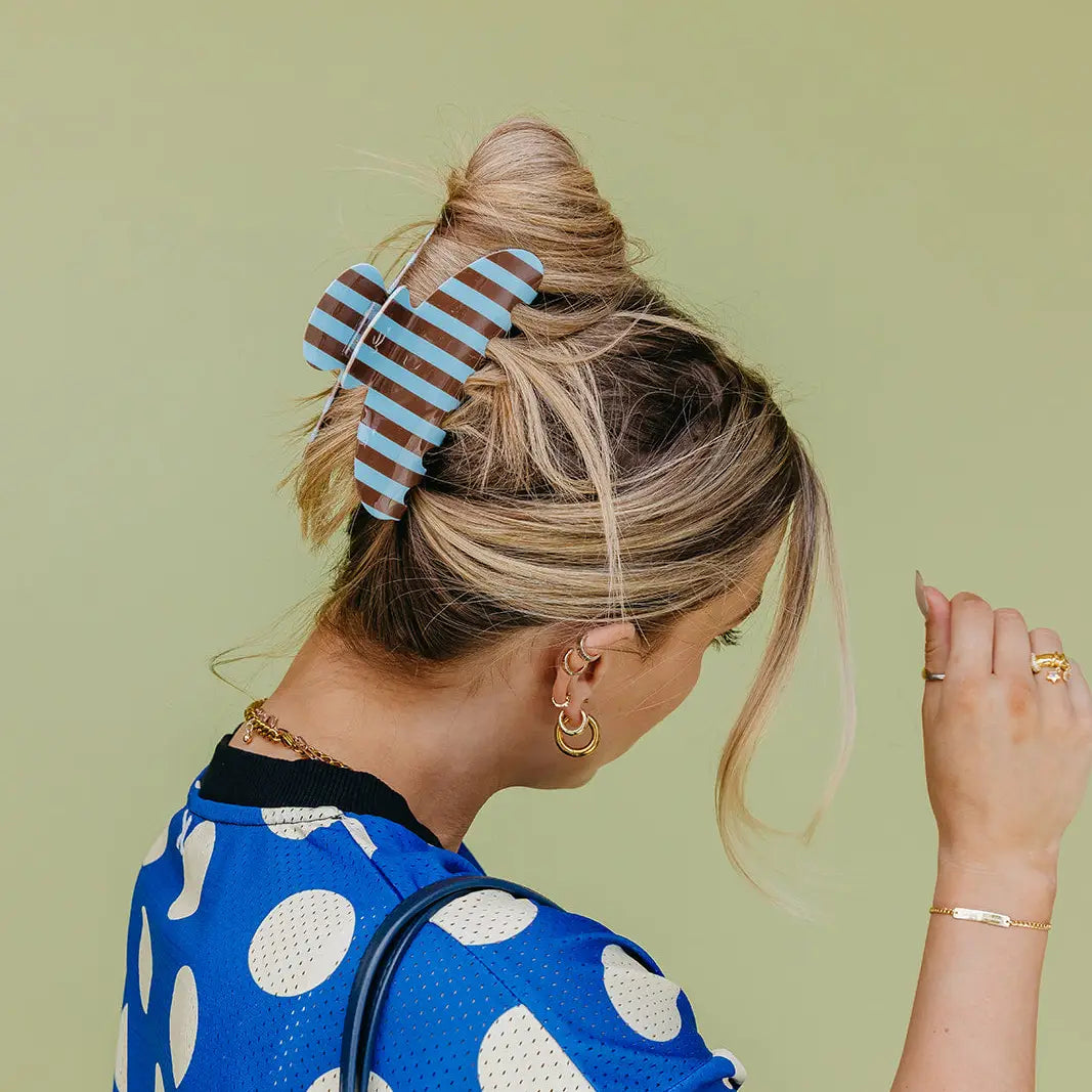 KAXI Polka Dot & Striped Claws - Brown Blue Stripe