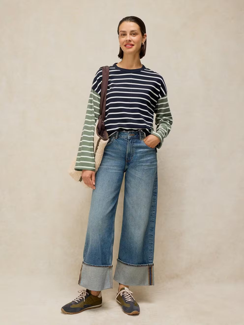 White Stuff Kim Striped LS Tee - Navy Multi