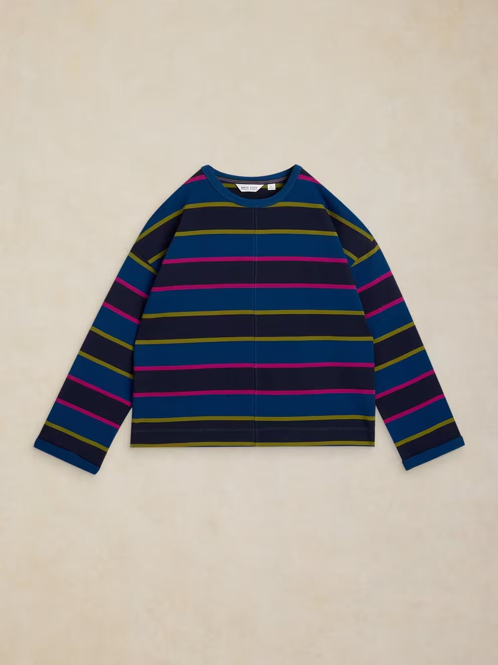 White Stuff Kim Midweight LS Tee - Navy Multi