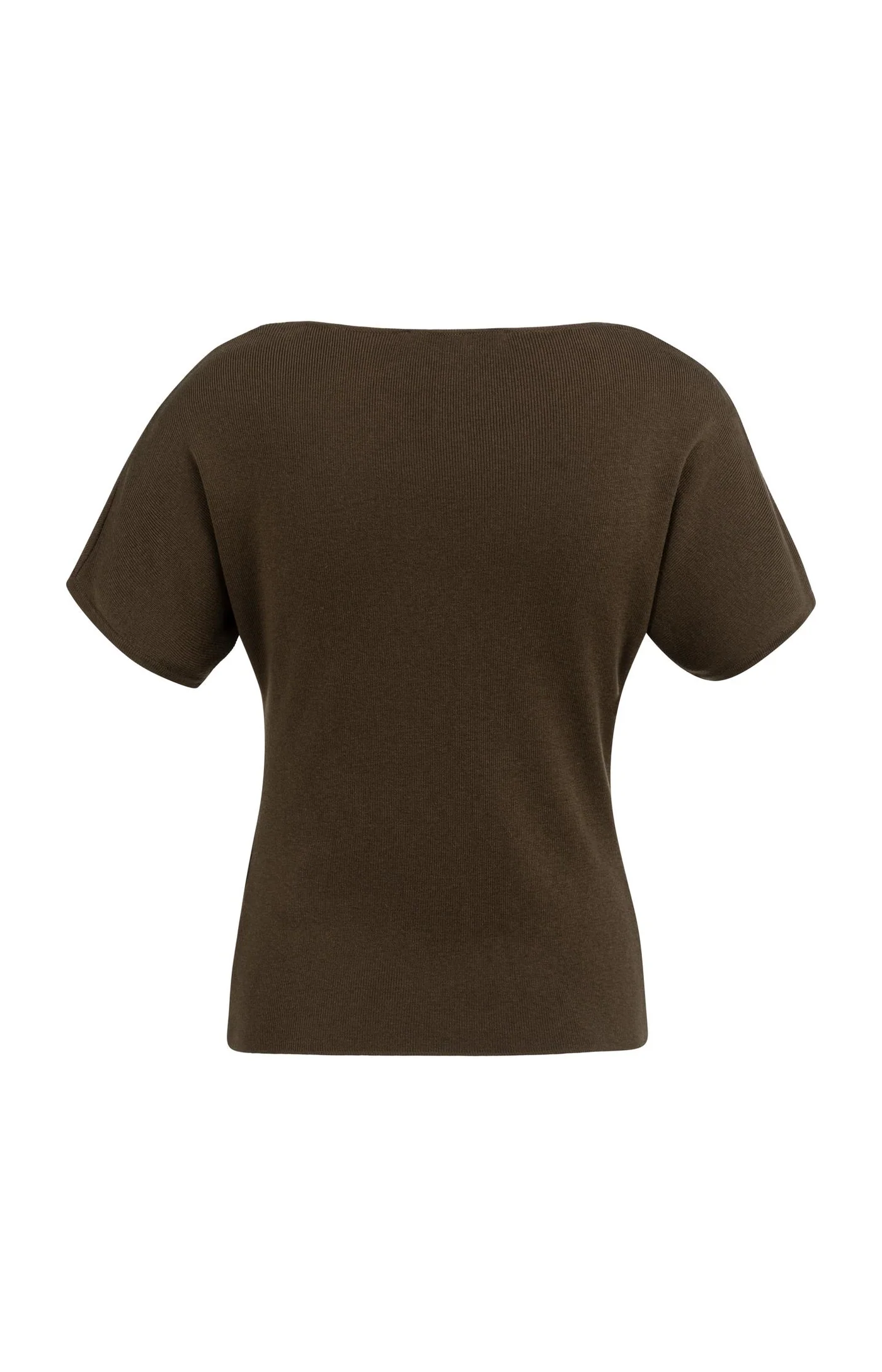 Yaya Boatneck Short Sleeved Sweater - Black Brown