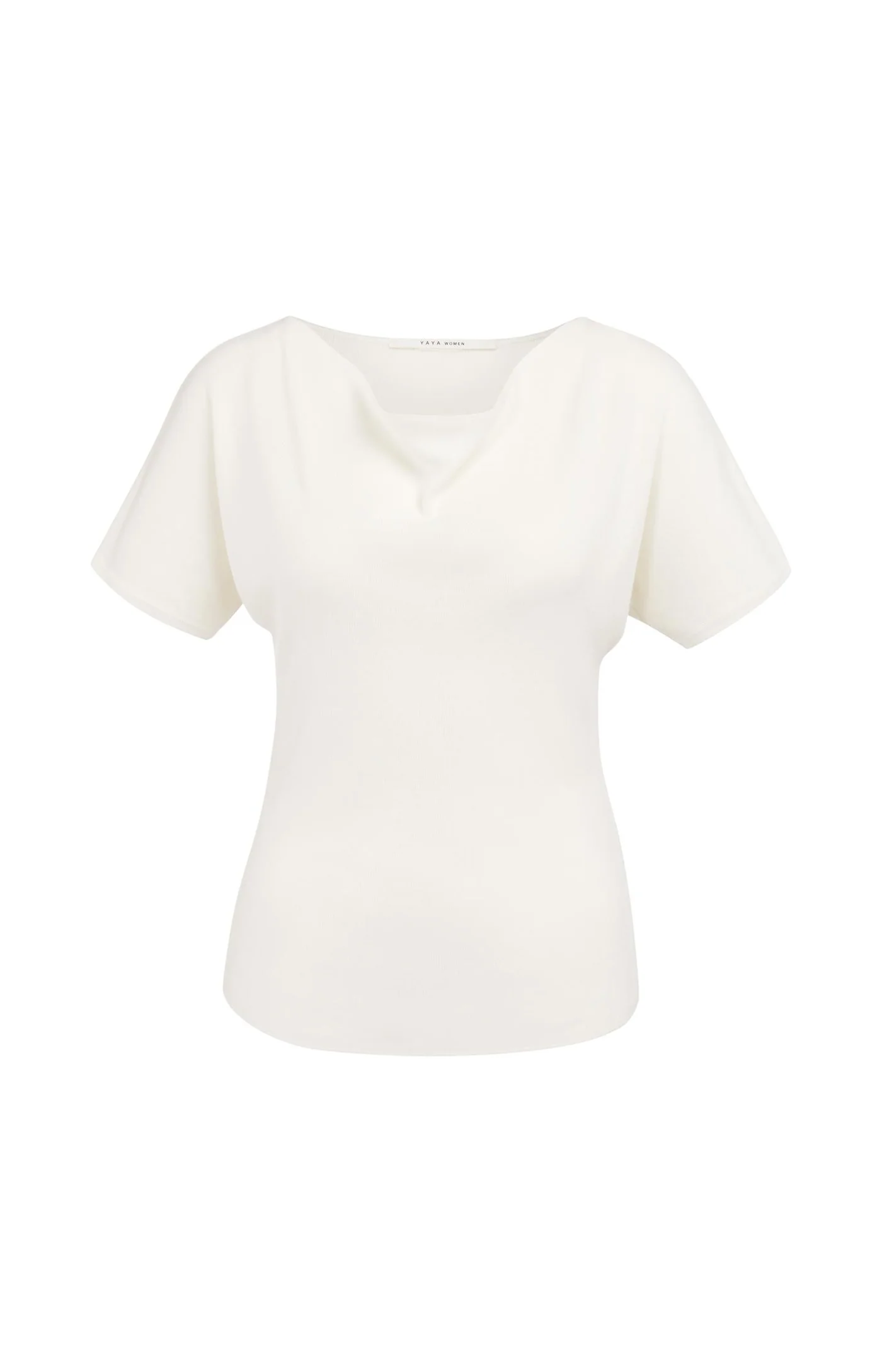 Yaya Boatneck Short Sleeved Sweater - White