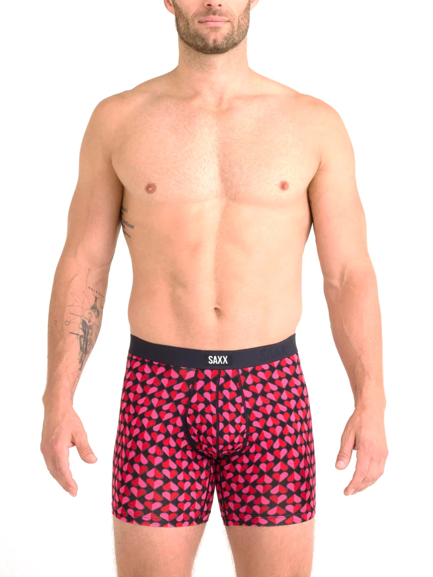 Saxx Vibe Xtra Boxer Brief Fly - Love Check Baby Black