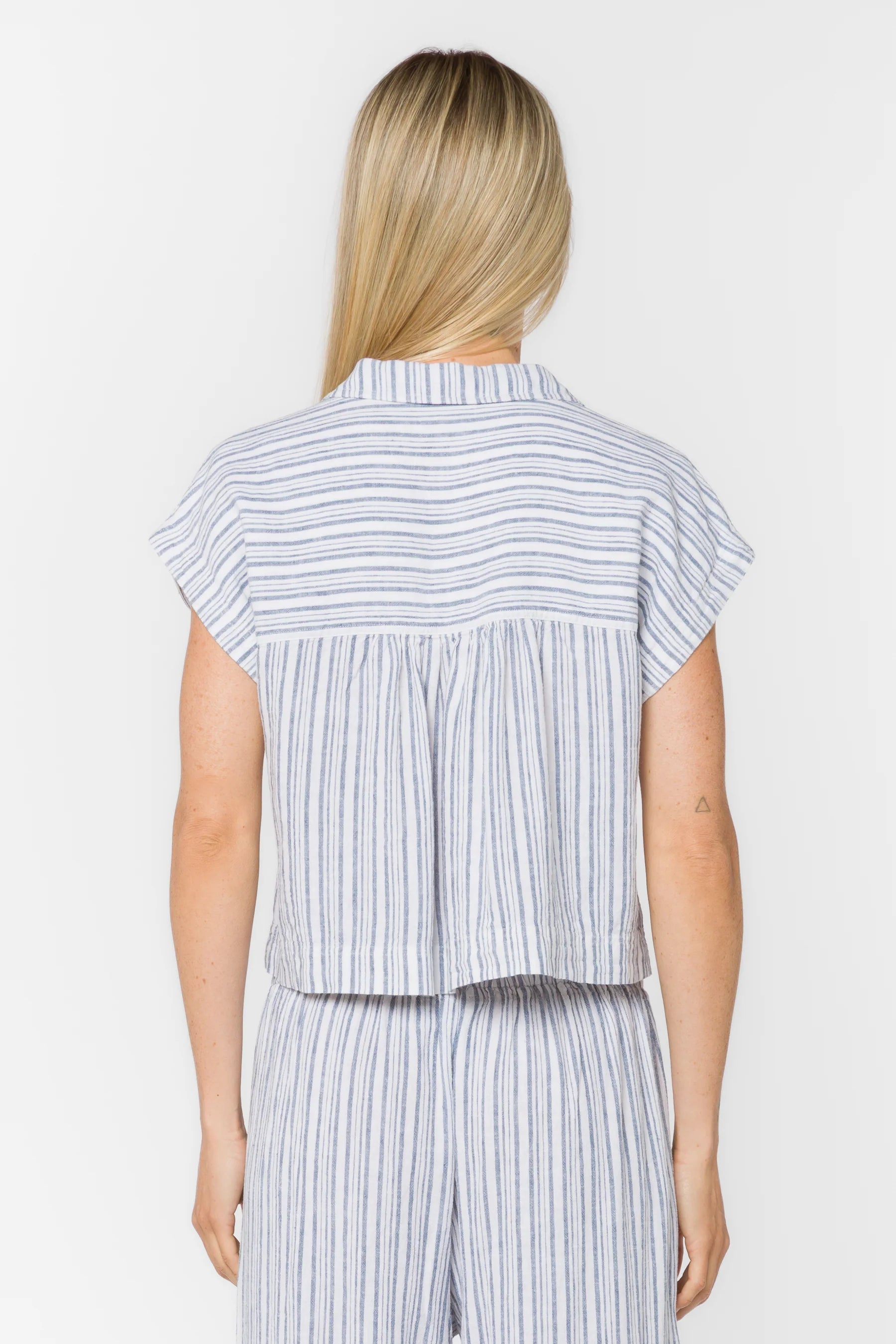Velvet Heart Lucky Top - Washed Blue Stripe