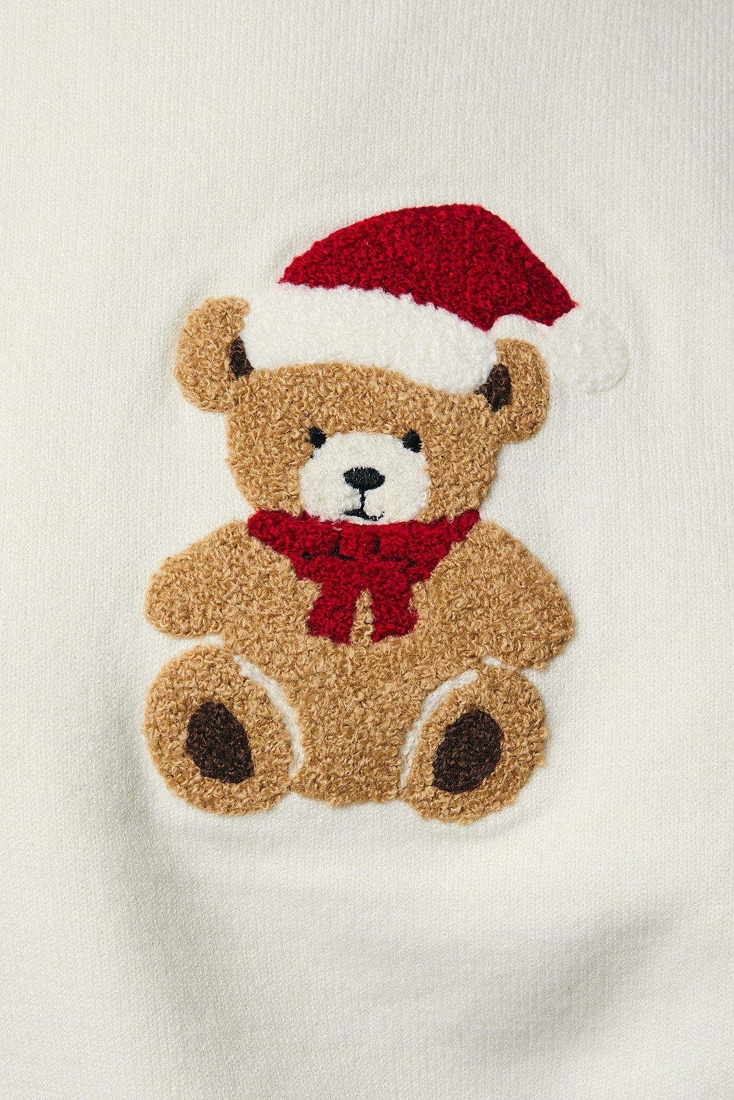 Le Lis Boucle Teddy Short Sleeved Sweater - Cream