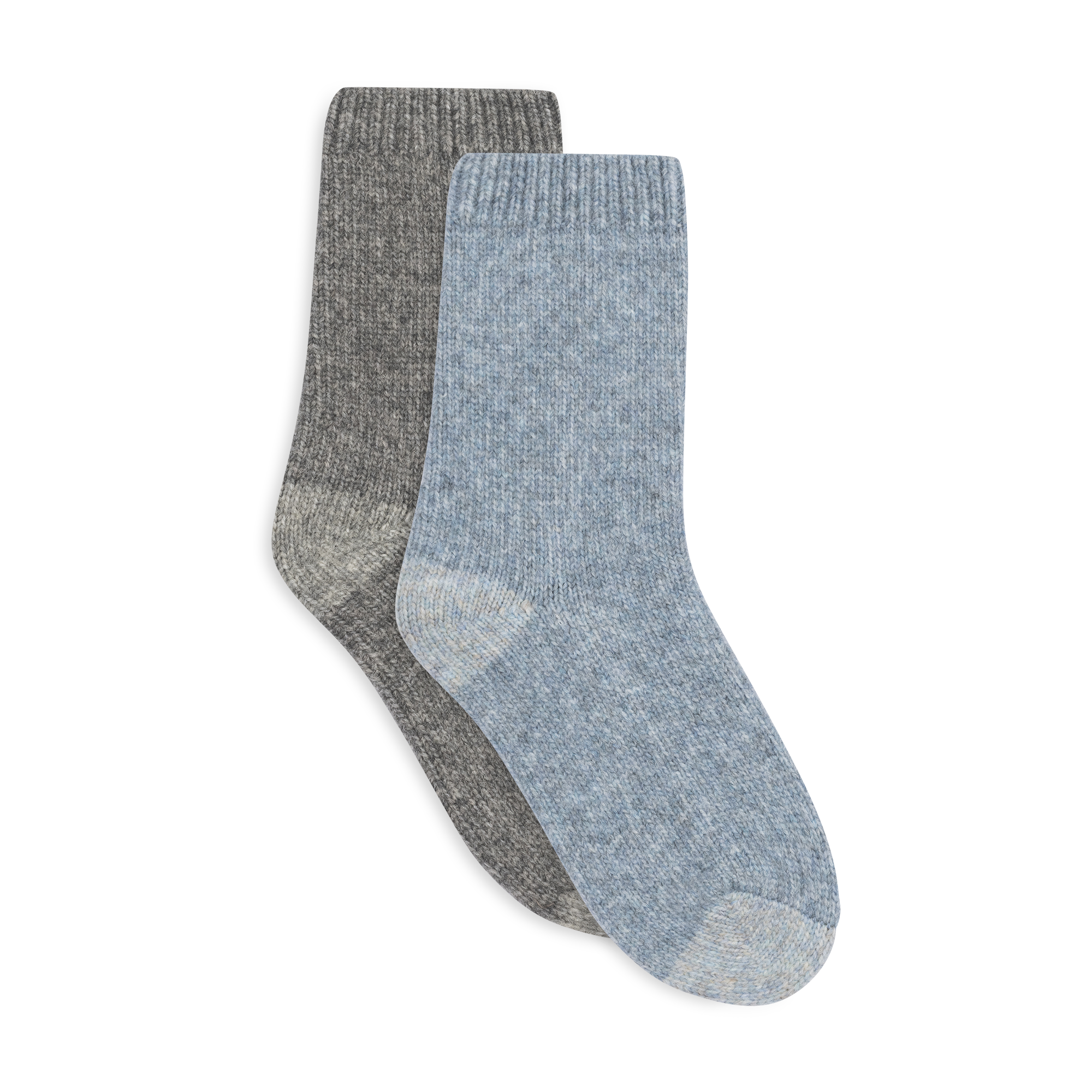 Lemon 2 Pack Sweater Knit Crew Sock - Blue/Grey Accessories - Other Accessories - Socks by Lemon | Grace the Boutique