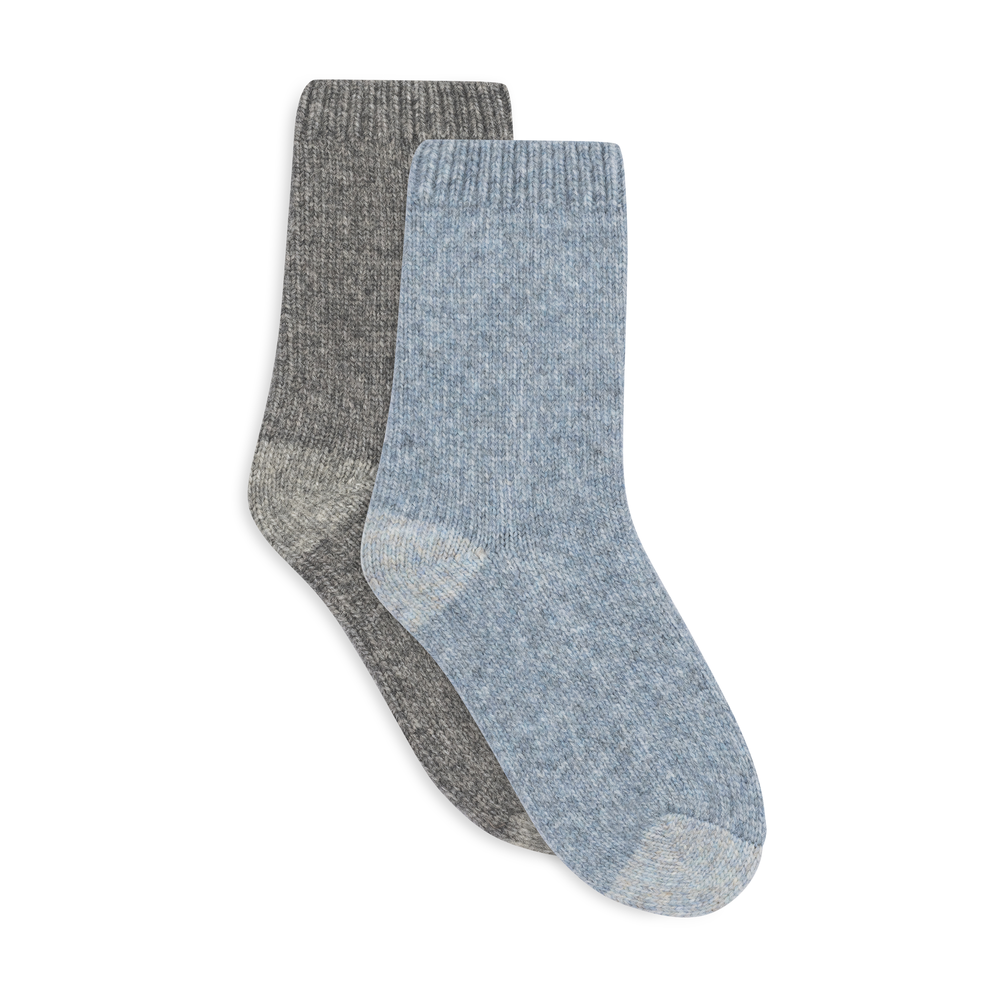 Lemon 2 Pack Sweater Knit Crew Sock - Blue/Grey Accessories - Other Accessories - Socks by Lemon | Grace the Boutique