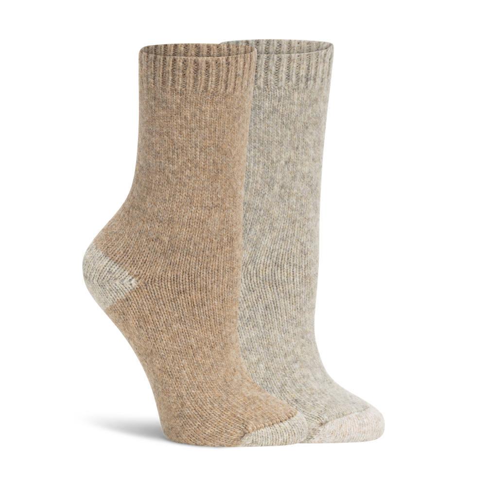 Lemon 2 Pack Sweater Knit Crew Sock - Taupe Accessories - Other Accessories - Socks by Lemon | Grace the Boutique