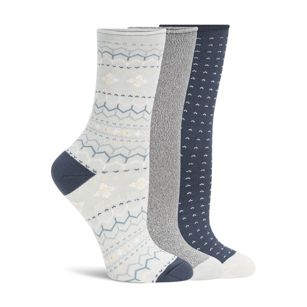 Lemon 3 Pack Polytam Crew Sock - Blue Accessories - Other Accessories - Socks by Lemon | Grace the Boutique