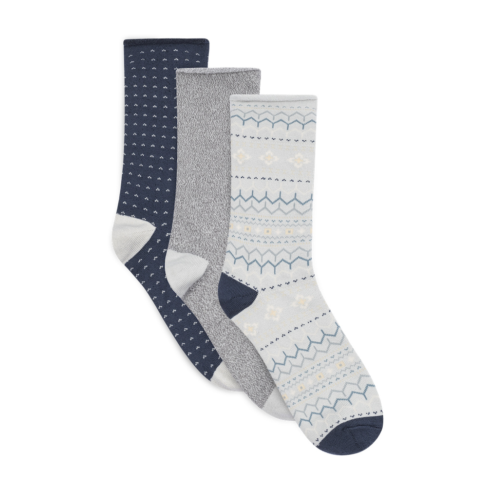 Lemon 3 Pack Polytam Crew Sock - Blue Accessories - Other Accessories - Socks by Lemon | Grace the Boutique