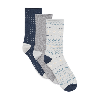 Lemon 3 Pack Polytam Crew Sock - Blue Accessories - Other Accessories - Socks by Lemon | Grace the Boutique