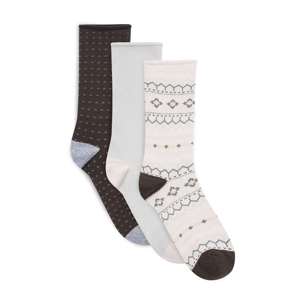 Lemon 3 Pack Polytam Crew Sock - Dark Brown Accessories - Other Accessories - Socks by Lemon | Grace the Boutique