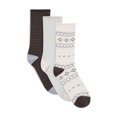 Lemon 3 Pack Polytam Crew Sock - Dark Brown Accessories - Other Accessories - Socks by Lemon | Grace the Boutique