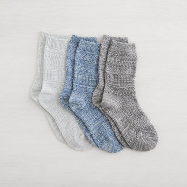 Lemon 3 Pack Soft Cabin Crew - Blue/Grey Accessories - Other Accessories - Socks by Lemon | Grace the Boutique