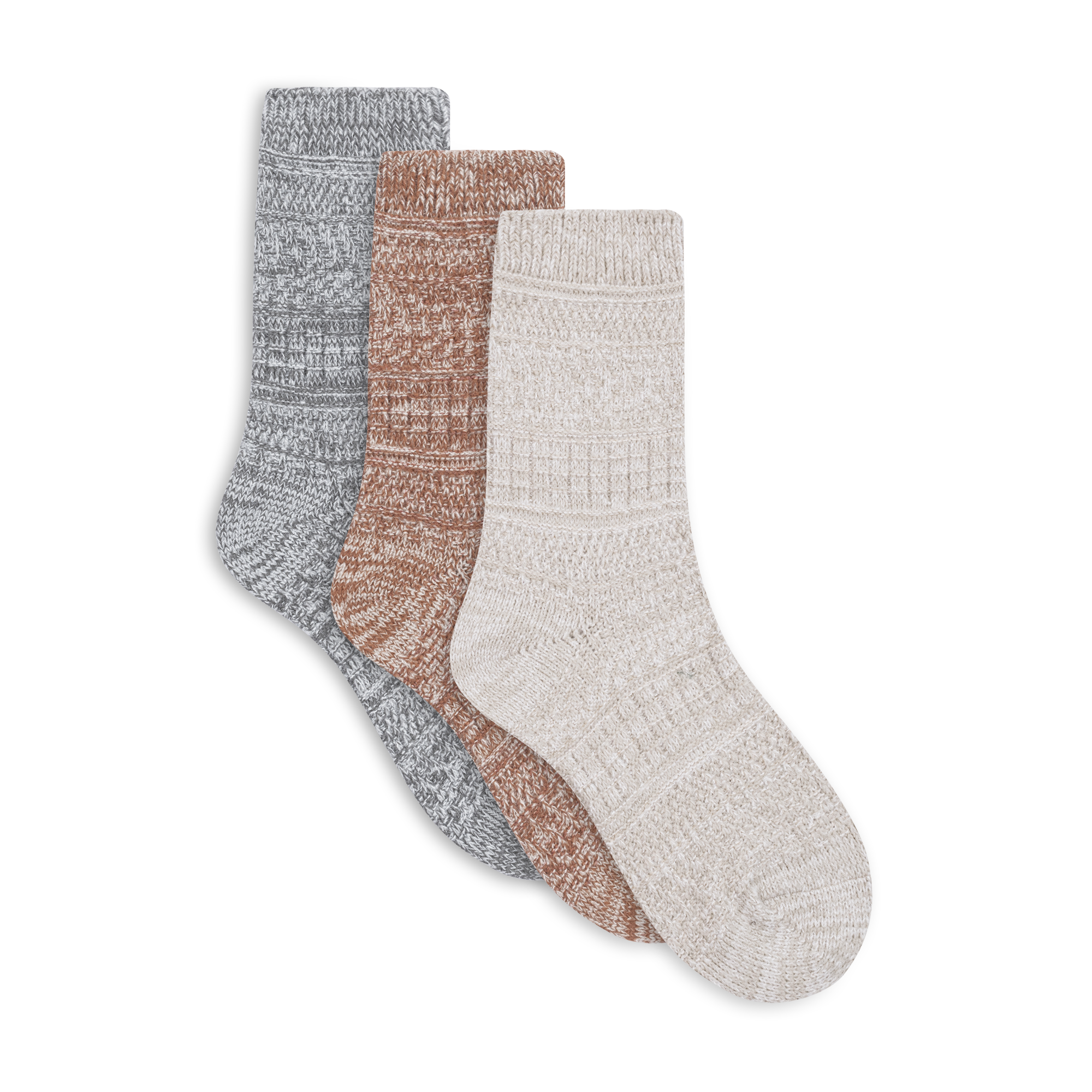 Lemon 3 Pack Soft Cabin Crew - Taupe Accessories - Other Accessories - Socks by Lemon | Grace the Boutique