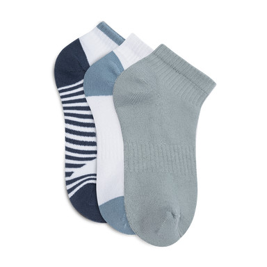 Lemon 3 Pack Terry Quarter Crew - Blue/Grey Accessories - Other Accessories - Socks by Lemon | Grace the Boutique