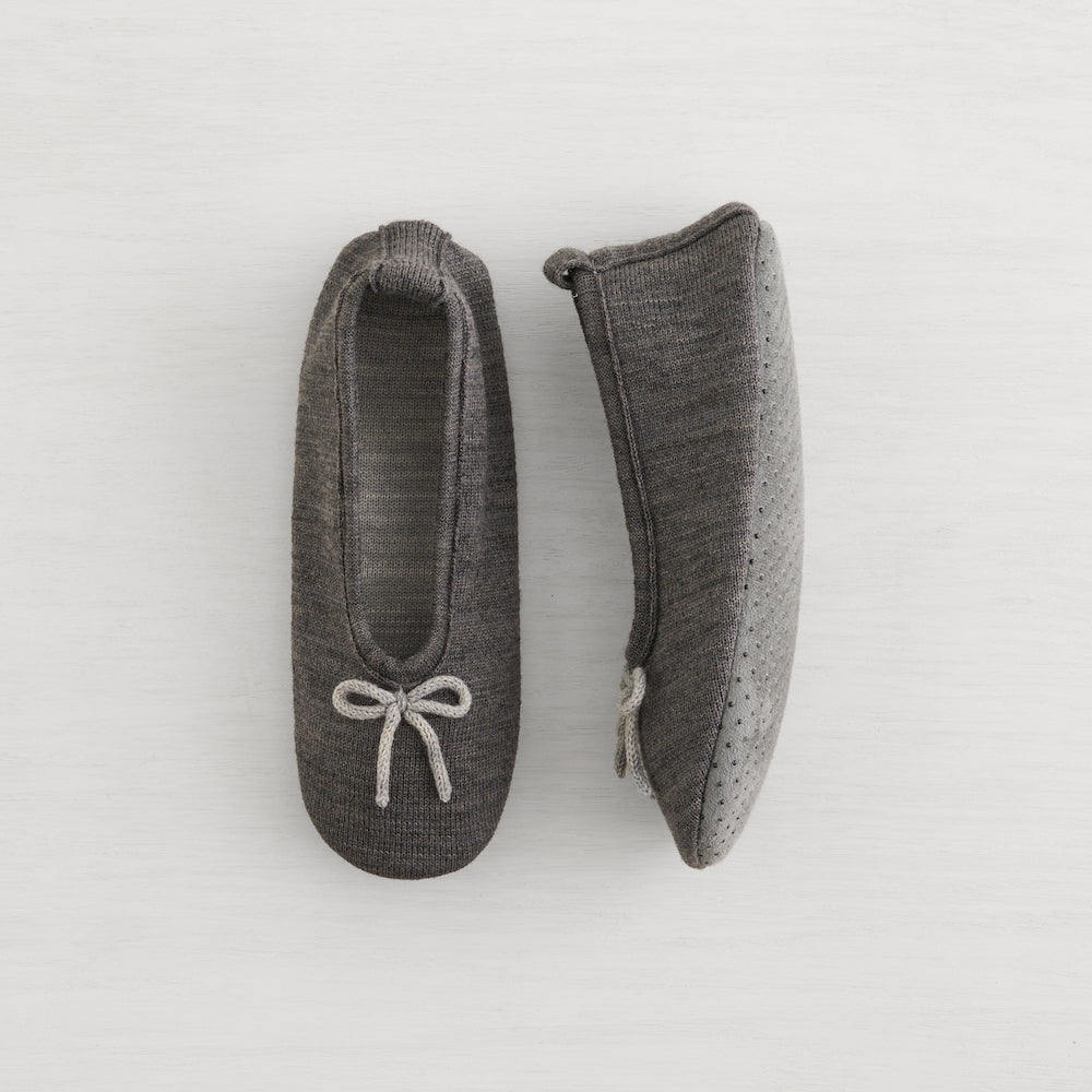 Lemon Wool Ballet Slipper - Charcoal Sleepwear - Other Sleepwear - Slippers by Lemon | Grace the Boutique