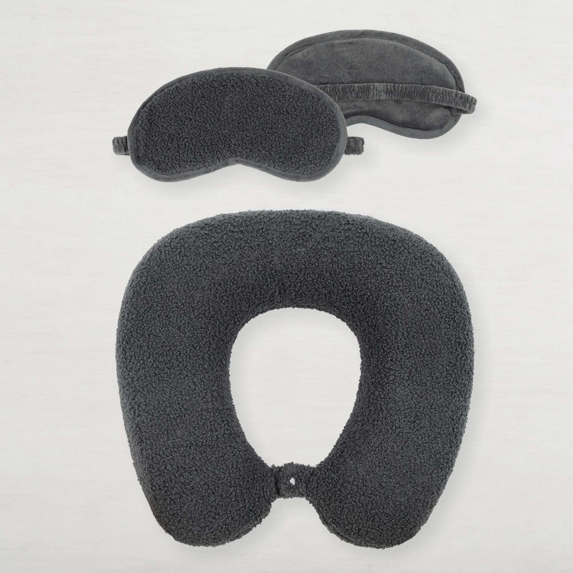 Lemon Travel Pillow/Eye Mask Set - Charcoal